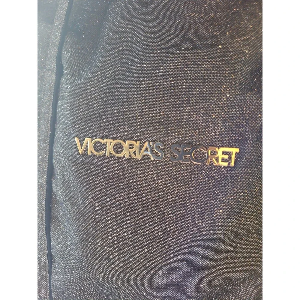 Victoria’s Secret Glitter Tote Bag Sparkly Gold Shimmer Shoulder Bag Large